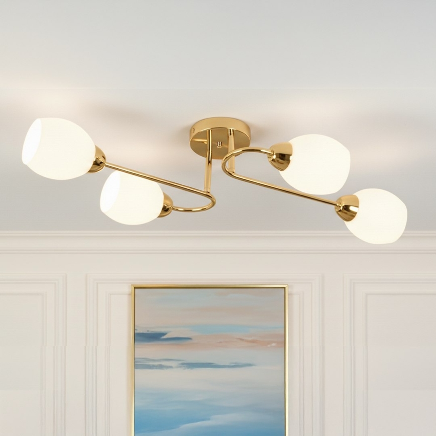 Lámpara de techo de superficie KING 4xE27/15W/230V dorada