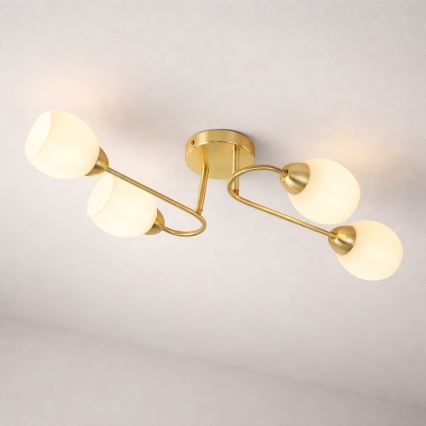 Lámpara de techo de superficie KING 4xE27/15W/230V dorada