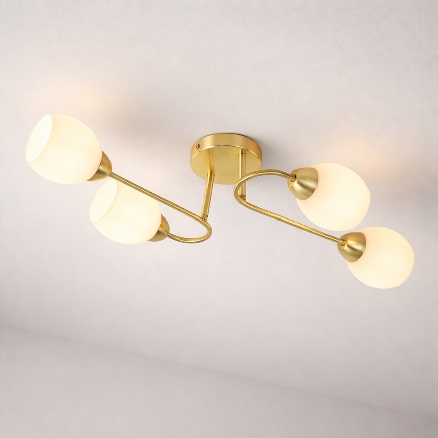 Lámpara de techo de superficie KING 4xE27/15W/230V dorada