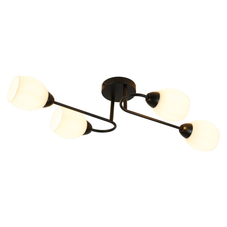 Lámpara de techo de superficie KING 4xE27/15W/230V negra