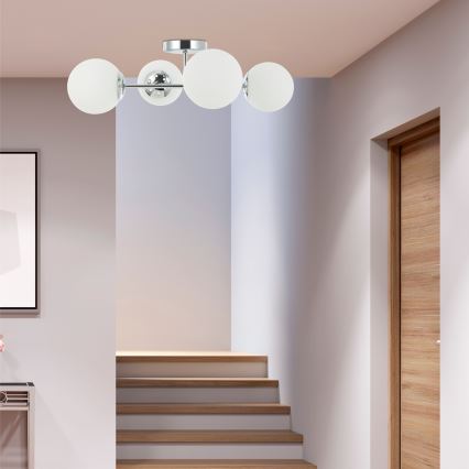 Lámpara de techo de superficie MADDIE 4xE14/5W/230V cromo brillante