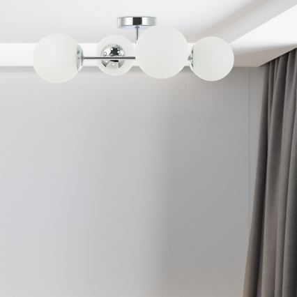 Lámpara de techo de superficie MADDIE 4xE14/5W/230V cromo brillante