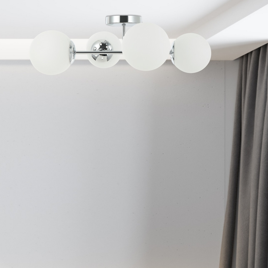 Lámpara de techo de superficie MADDIE 4xE14/5W/230V cromo brillante