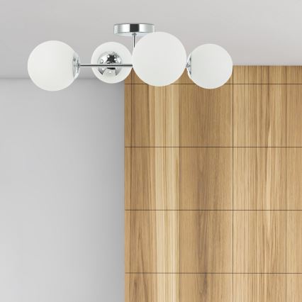 Lámpara de techo de superficie MADDIE 4xE14/5W/230V cromo brillante