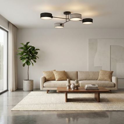 Lámpara de techo de superficie MAGA 4xE14/10W/230V negra/gris