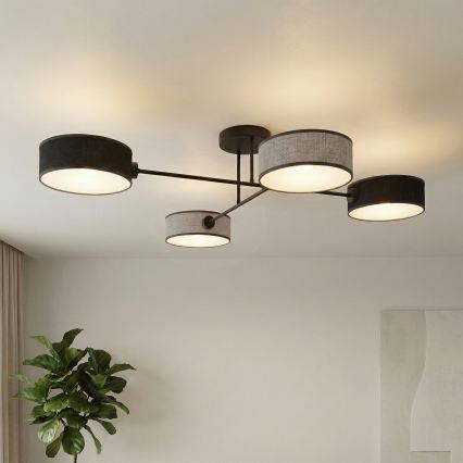 Lámpara de techo de superficie MAGA 4xE14/10W/230V negra/gris
