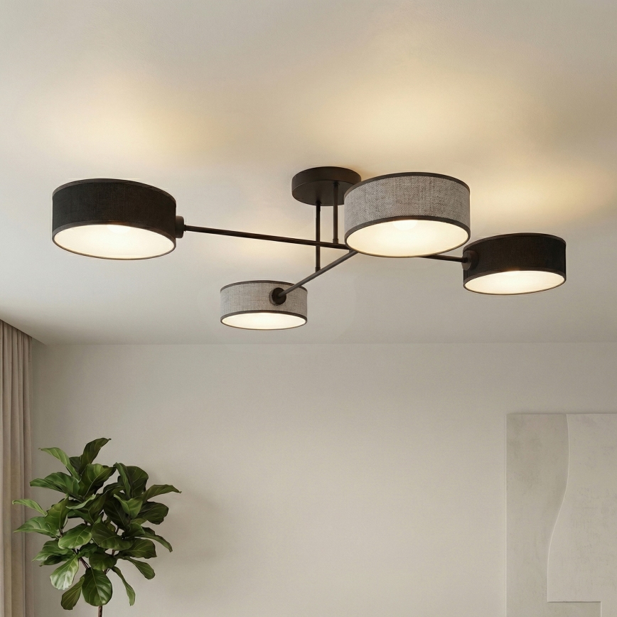 Lámpara de techo de superficie MAGA 4xE14/10W/230V negra/gris