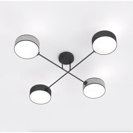 Lámpara de techo de superficie MAGA 4xE14/10W/230V negra/gris