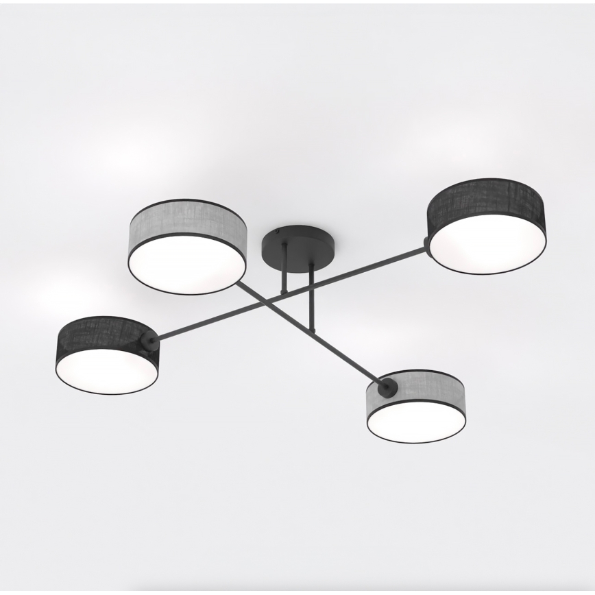 Lámpara de techo de superficie MAGA 4xE14/10W/230V negra/gris