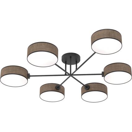 Lámpara de techo de superficie MAGA 6xE14/10W/230V, marrón