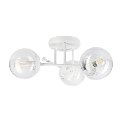 Lámpara de techo de superficie MALENA 3xE14/5W/230V blanca/transparente