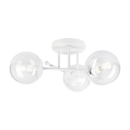 Lámpara de techo de superficie MALENA 3xE14/5W/230V blanca/transparente