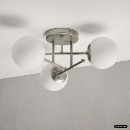 Lámpara de techo de superficie MALENA 3xE14/5W/230V cromo mate/blanco