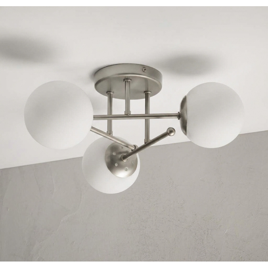 Lámpara de techo de superficie MALENA 3xE14/5W/230V cromo mate/blanco