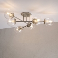 Lámpara de techo de superficie MALENA 6xE14/5W/230V cromado mate/cristal transparente