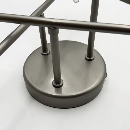 Lámpara de techo de superficie MALENA 6xE14/5W/230V cromado mate/cristal transparente
