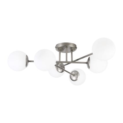Lámpara de techo de superficie MALENA 6xE14/5W/230V cromo mate/blanco