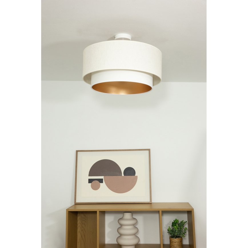 Lámpara de techo de superficie NATIA 1xE27/60W/230V Ø 45 cm blanca