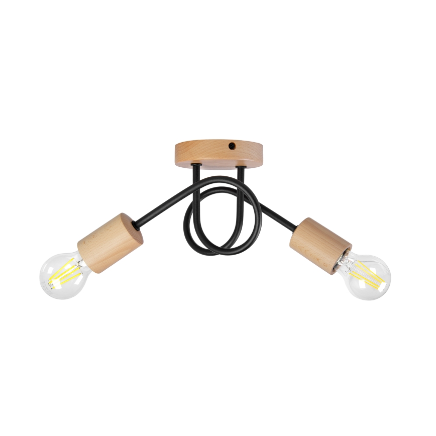 Lámpara de techo de superficie OXFORD 2xE27/15W/230V pino/negro