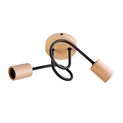 Lámpara de techo de superficie OXFORD 2xE27/15W/230V pino/negro