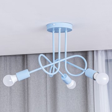 Lámpara de techo de superficie OXFORD 3xE27/15W/230V azul
