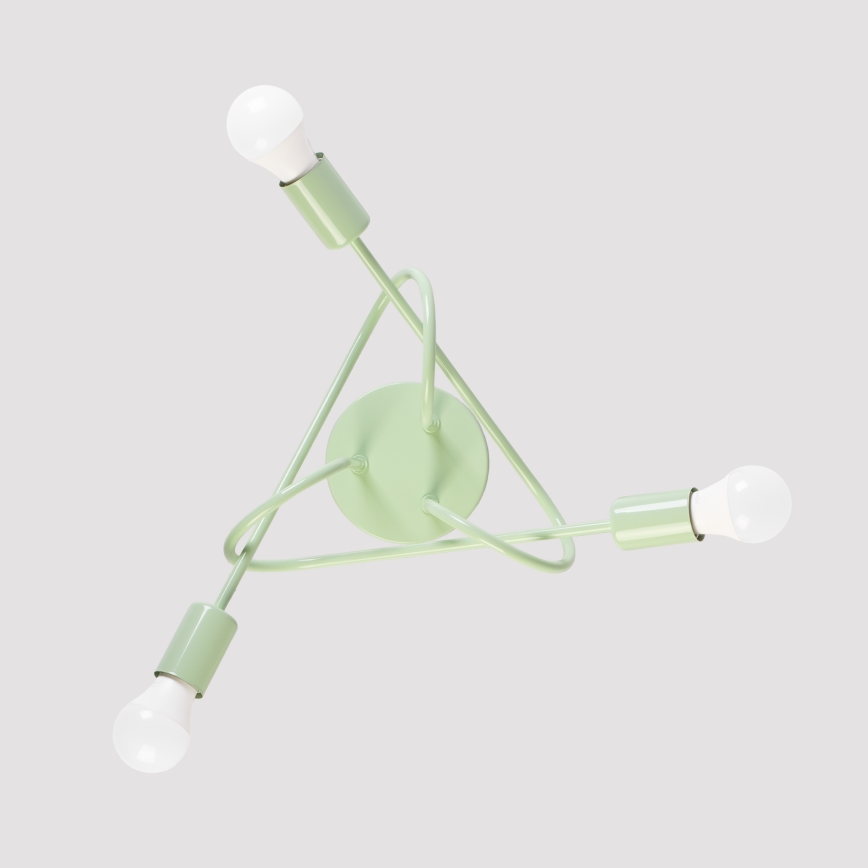 Lámpara de techo de superficie OXFORD 3xE27/15W/230V verde