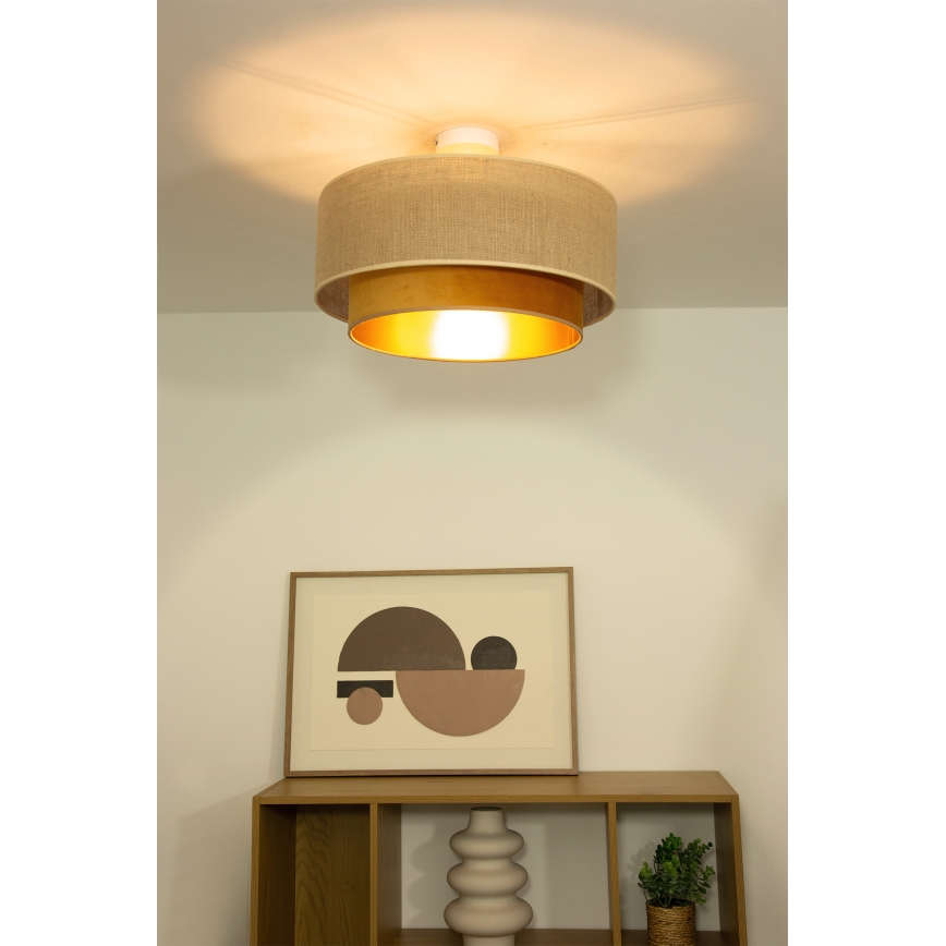 Lámpara de techo de superficie SARTA 1xE27/60W/230V Ø 45 cm cobre/juta