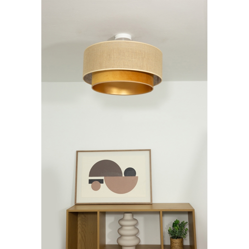 Lámpara de techo de superficie SARTA 1xE27/60W/230V Ø 45 cm cobre/juta