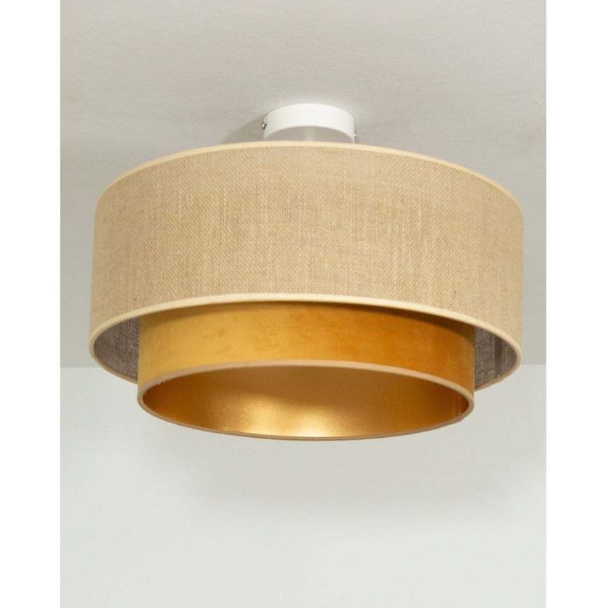 Lámpara de techo de superficie SARTA 1xE27/60W/230V Ø 45 cm cobre/juta