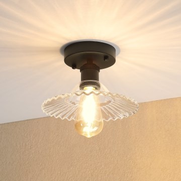 Lámpara de techo de superficie TRISH 1xE27/15W/230V negra/transparente