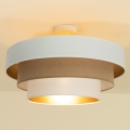 Lámpara de techo de superficie WENTA 1xE27/60W/230V, diámetro 50 cm, beige/yute