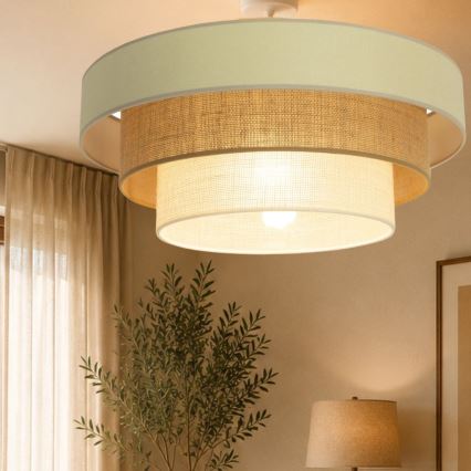 Lámpara de techo de superficie WENTA 1xE27/60W/230V, diámetro 50 cm, beige/yute