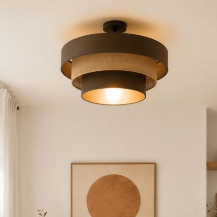 Lámpara de techo de superficie WENTA 1xE27/60W/230V Ø 50 cm marrón/yute