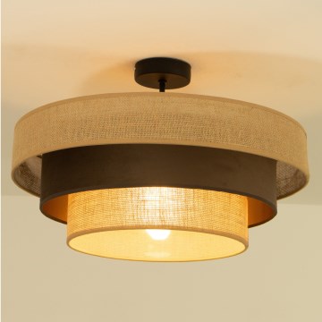 Lámpara de techo de superficie WENTA 1xE27/60W/230V Ø 50 cm yute/marrón
