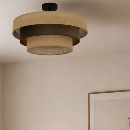 Lámpara de techo de superficie WENTA 1xE27/60W/230V Ø 50 cm yute/marrón