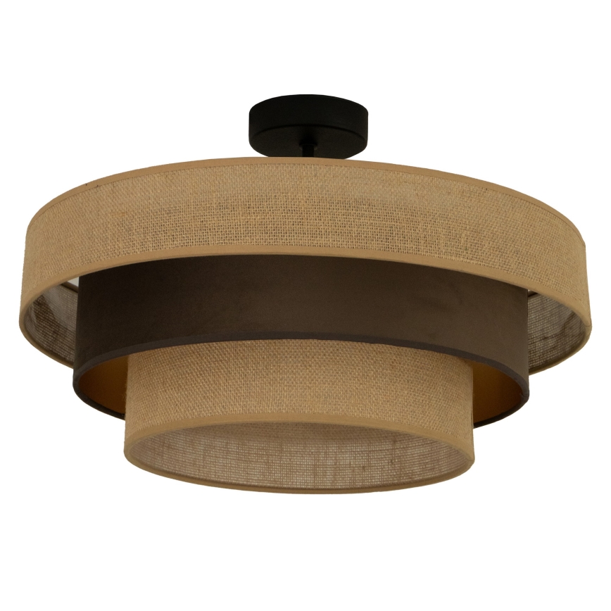 Lámpara de techo de superficie WENTA 1xE27/60W/230V Ø 50 cm yute/marrón
