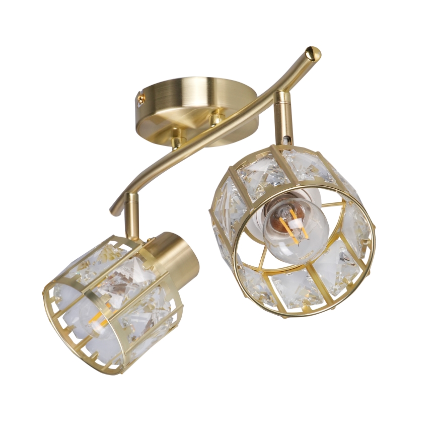 Lámpara de techo de superficie ZAHARA 2xE27/10W/230V dorada