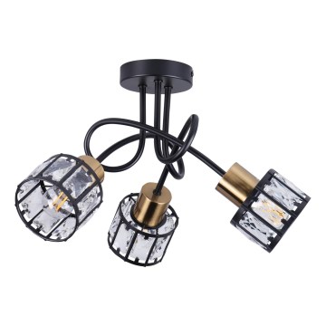 Lámpara de techo de superficie ZAHARA 3xE27/10W/230V, negra