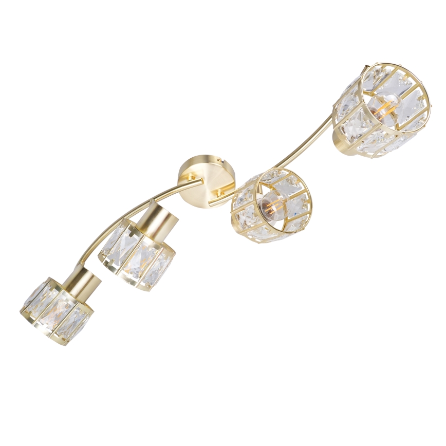 Lámpara de techo de superficie ZAHARA 4xE27/10W/230V dorada