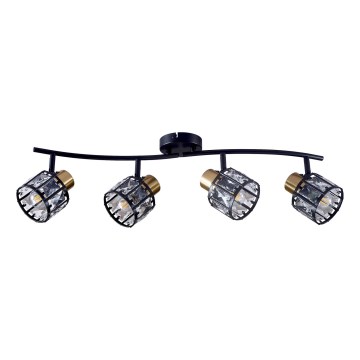 Lámpara de techo de superficie ZAHARA 4xE27/10W/230V negra