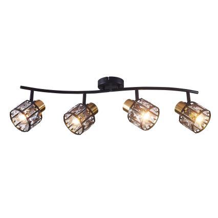 Lámpara de techo de superficie ZAHARA 4xE27/10W/230V negra