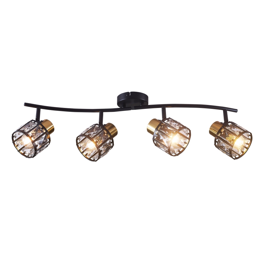 Lámpara de techo de superficie ZAHARA 4xE27/10W/230V negra