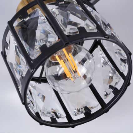 Lámpara de techo de superficie ZAHARA 4xE27/10W/230V negra
