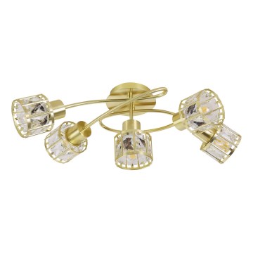 Lámpara de techo de superficie ZAHARA 5xE27/10W/230V dorada