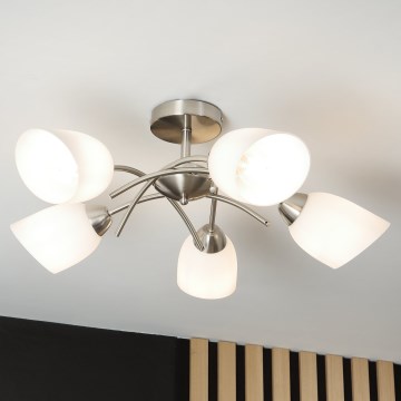 Lámpara de techo DONNA 5xE27/60W/230V níquel