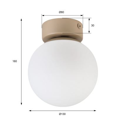 Lámpara de techo ELIAS 1xE14/5W/230V, diámetro 13 cm, beige/blanca