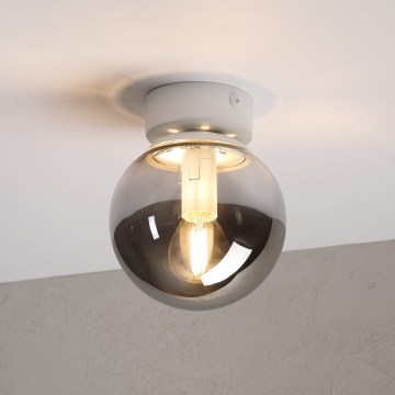 Lámpara de techo ELIAS 1xE14/5W/230V Ø 13 cm blanca/gris ahumado
