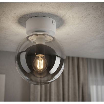 Lámpara de techo ELIAS 1xE14/5W/230V Ø 13 cm blanca/gris ahumado