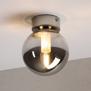Lámpara de techo ELIAS 1xE14/5W/230V Ø 13 cm cromo mate/gris ahumado