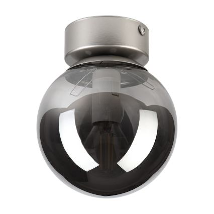 Lámpara de techo ELIAS 1xE14/5W/230V Ø 13 cm cromo mate/gris ahumado
